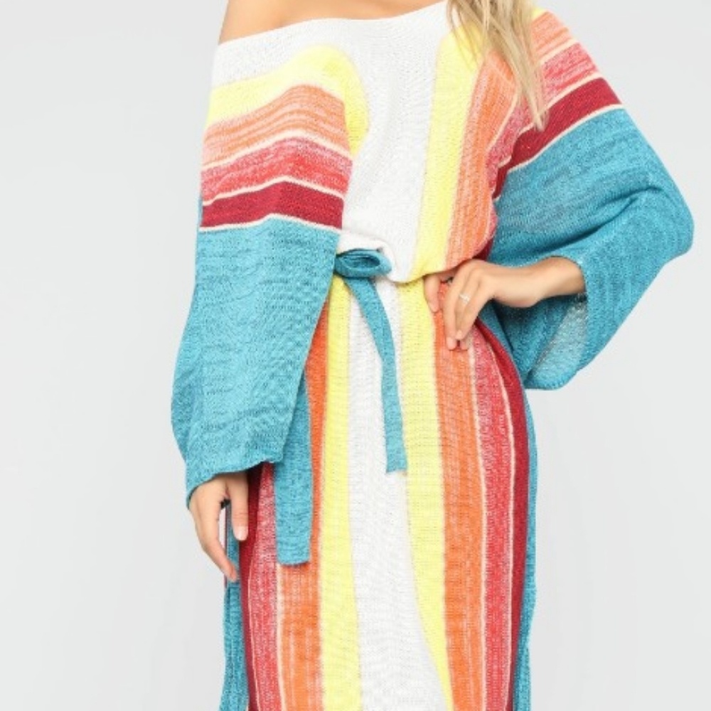 Multicolored sweater dress